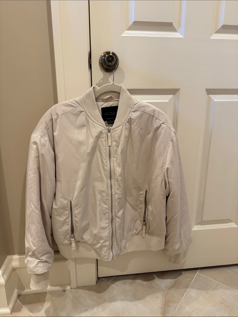 Sanctuary Light Beige Bomber Jacket